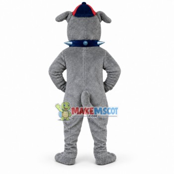Ferocious Bulldog Wearing Collar Mascot Costume