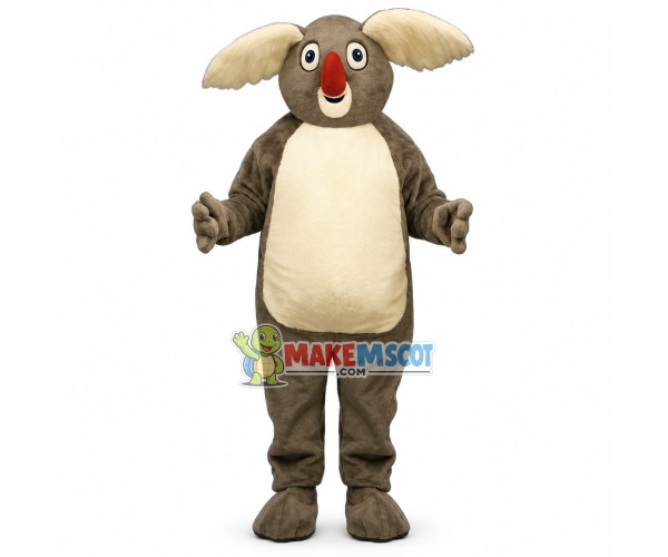 Koala With Big Red Nose Mascot Costume Koala With Big Red Nose Mascot Costume