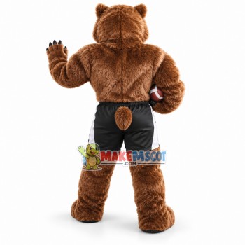 Shaggy Wolf Playing Rugby Mascot Costume Shaggy Wolf Playing Rugby Mascot Costume