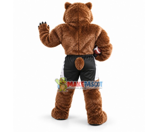 Shaggy Wolf Playing Rugby Mascot Costume Shaggy Wolf Playing Rugby Mascot Costume