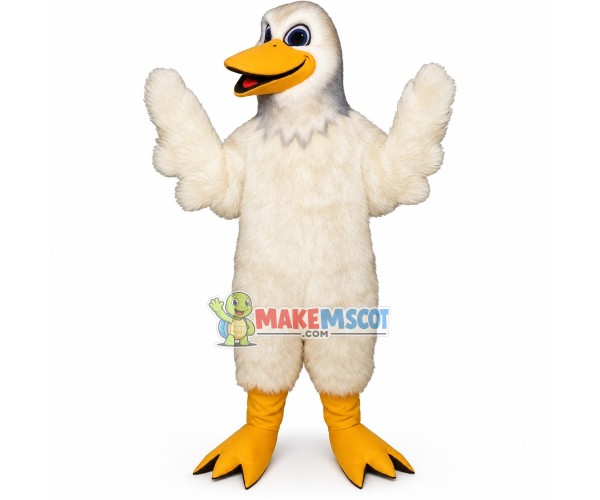 Long Wool White Bird Mascot Costume