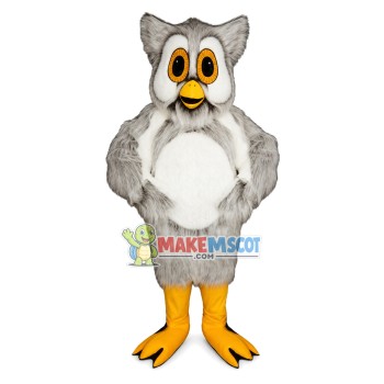 Long Fur Owl With Big Eyes Mascot Costume Long Fur Owl With Big Eyes Mascot Costume