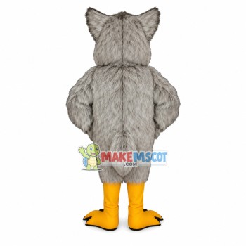 Long Fur Owl With Big Eyes Mascot Costume Long Fur Owl With Big Eyes Mascot Costume