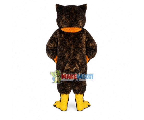 Innocent Green Eyed Owl Mascot Costume Innocent Green Eyed Owl Mascot Costume