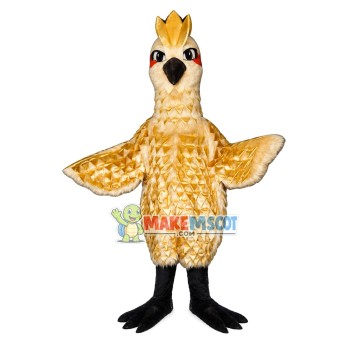 Crown Bird With Golden Feathers Mascot Costume Crown Bird With Golden Feathers Mascot Costume