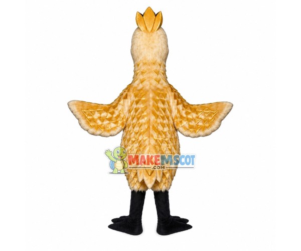 Crown Bird With Golden Feathers Mascot Costume Crown Bird With Golden Feathers Mascot Costume
