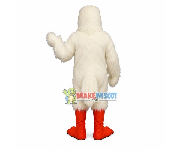 Pure White Hairy Eagle Mascot Costume Pure White Hairy Eagle Mascot Costume