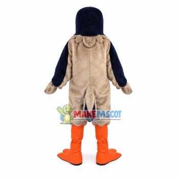 Power Gray Bird With Long Body Mascot Costume Power Gray Bird With Long Body Mascot Costume