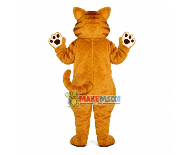 Lively Brown Tiger With Green Eyes Mascot Costume Lively Brown Tiger With Green Eyes Mascot Costume