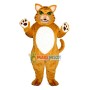Lively Brown Tiger With Green Eyes Mascot Costume