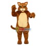 Adult Brown Furry Cat Mascot Costume
