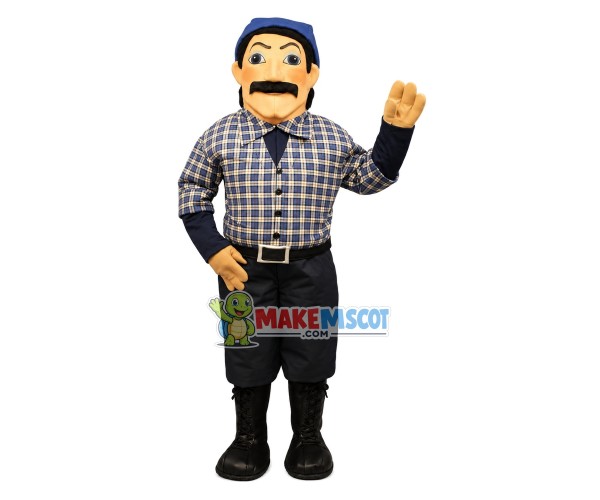 Experienced Mustache Waitress Mascot Costume Experienced Mustache Waitress Mascot Costume