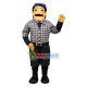 Experienced Mustache Waitress Mascot Costume