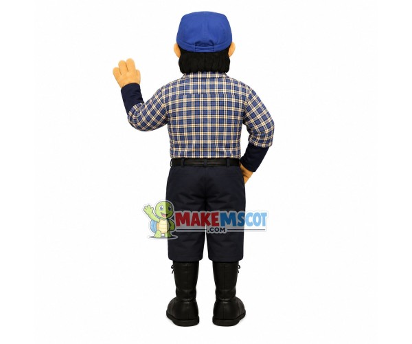 Experienced Mustache Waitress Mascot Costume