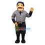 Experienced Mustache Waitress Mascot Costume