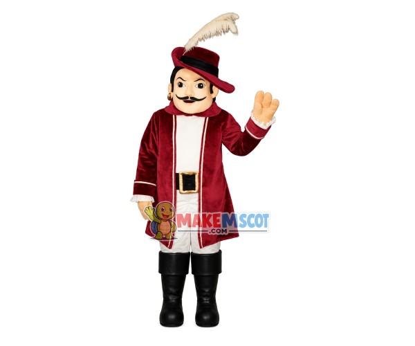 Sheriff Wearing Feather Hat Mascot Costume
