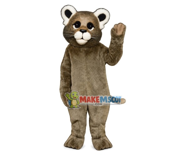 Friendly Cat With White Ears Mascot Costume