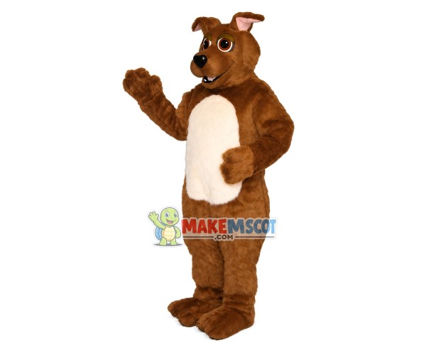 Furry House Dog With Ribbed Ears Mascot Costume Furry House Dog With Ribbed Ears Mascot Costume
