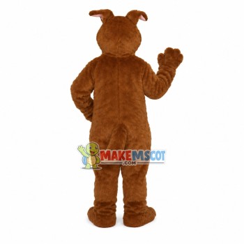 Furry House Dog With Ribbed Ears Mascot Costume