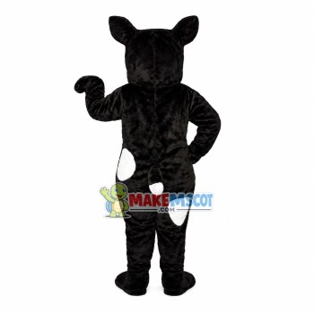Black Dog With Patches Mascot Costume Black Dog With Patches Mascot Costume