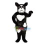 Black Dog With Patches Mascot Costume