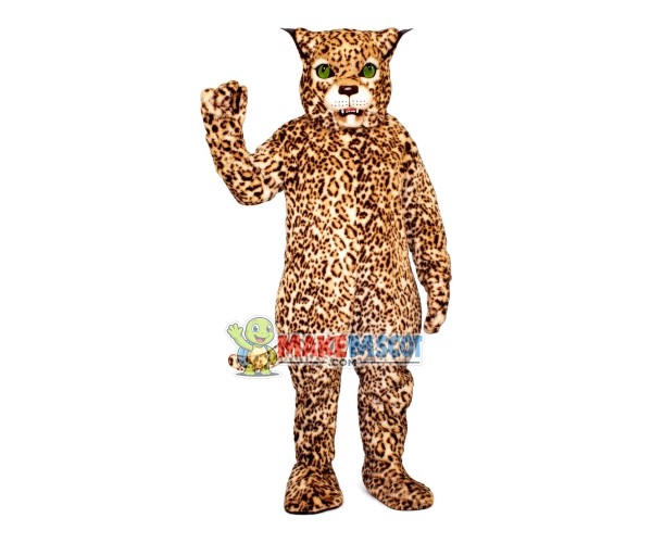 Threatening Green-eyed Leopard Mascot Costume Threatening Green-eyed Leopard Mascot Costume