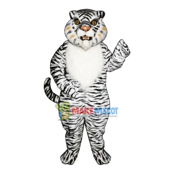 Awesome White Tiger Mascot Costume