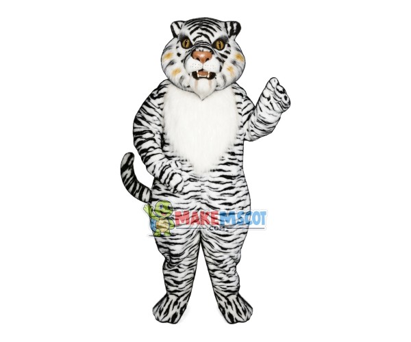 Awesome White Tiger Mascot Costume