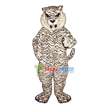 Forceful White Tiger Mascot Adult Costume Forceful White Tiger Mascot Adult Costume