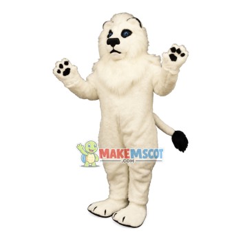 Pure White Lion Mascot Plush Costume