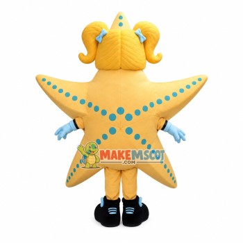 Starfish With Golden Braids Mascot Costume Starfish With Golden Braids Mascot Costume