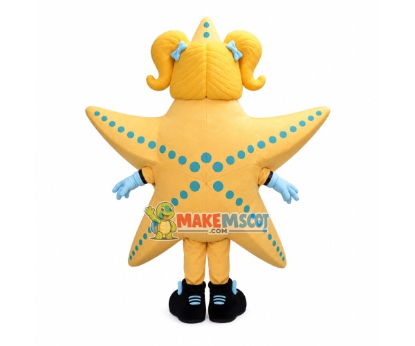 Starfish With Golden Braids Mascot Costume Starfish With Golden Braids Mascot Costume