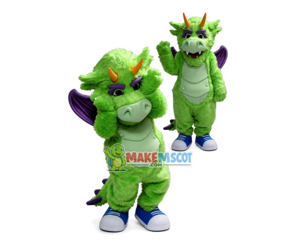 Green Plush Flying Dragon Mascot Costume Green Plush Flying Dragon Mascot Costume