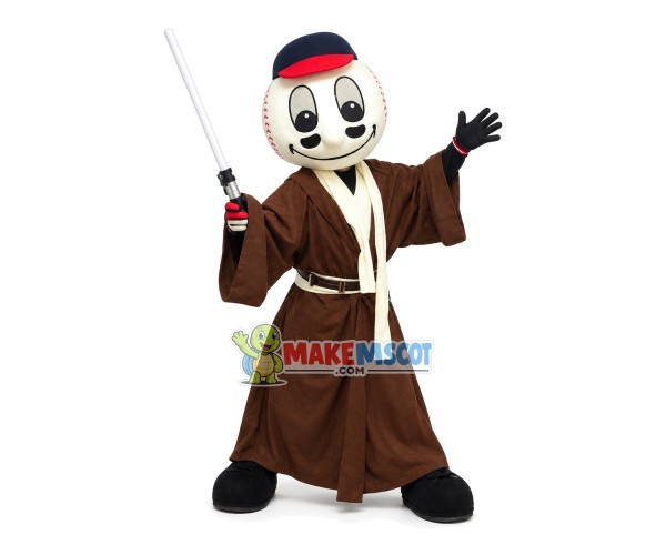 Baseball Jedi Knight Cartoon Mascot Costume Baseball Jedi Knight Cartoon Mascot Costume
