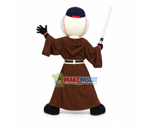 Baseball Jedi Knight Cartoon Mascot Costume Baseball Jedi Knight Cartoon Mascot Costume