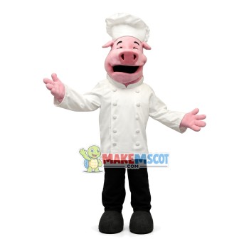 Laughing Pig Pastry Chef Mascot Costume Laughing Pig Pastry Chef Mascot Costume