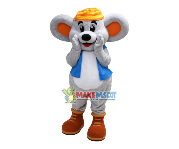 Pleasantly Surprised Soft Mouse Mascot Costume Pleasantly Surprised Soft Mouse Mascot Costume