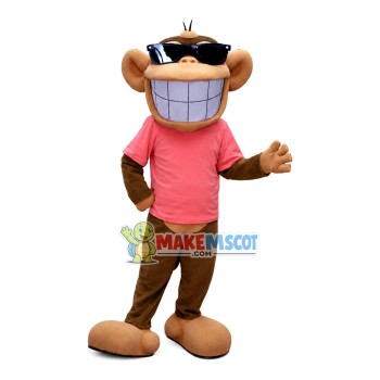 Excited Monkey In Letter Print Top Mascot Costume Excited Monkey In Letter Print Top Mascot Costume