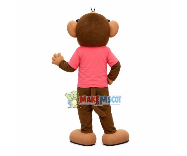 Excited Monkey In Letter Print Top Mascot Costume