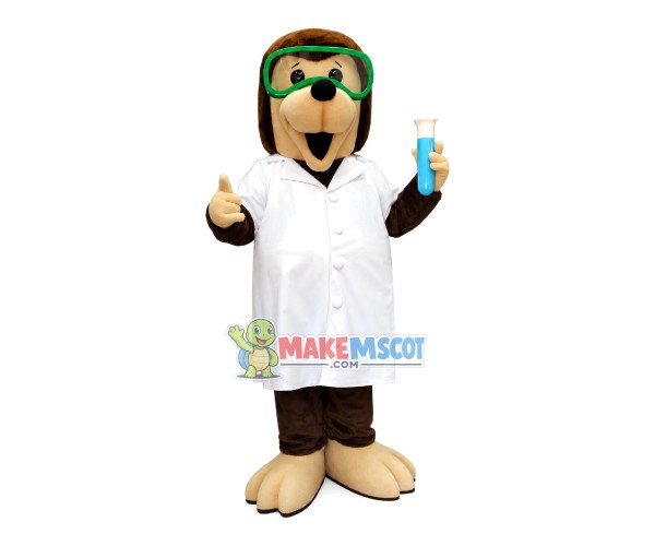 Scientist Bear Wearing Goggles Mascot Costume Scientist Bear Wearing Goggles Mascot Costume