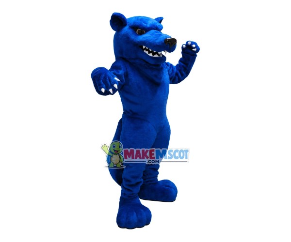 Blue Wolf With Sharp Claws Mascot Costume