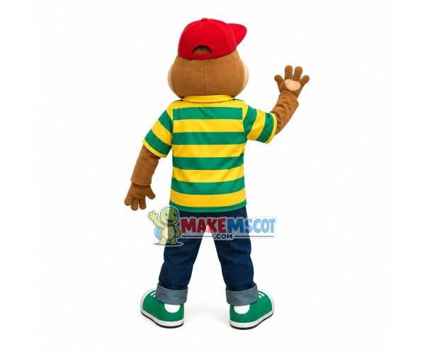 Energetic Brown Frog Mascot Costume Energetic Brown Frog Mascot Costume