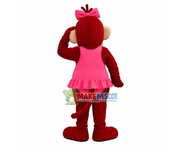 Female Monkey In Pink Swimsuit Mascot Costume