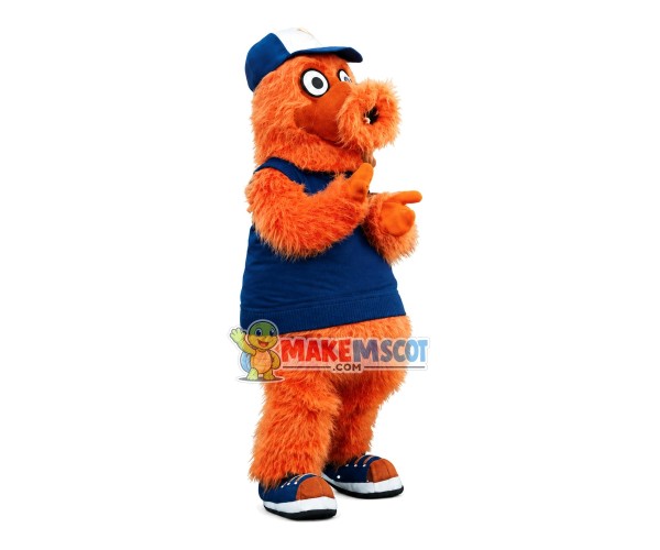 Long Wool Orange Monster Sport Mascot Costume Long Wool Orange Monster Sport Mascot Costume
