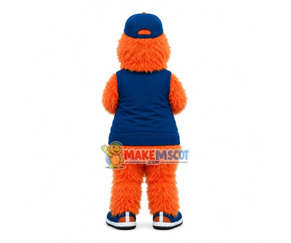 Long Wool Orange Monster Sport Mascot Costume Long Wool Orange Monster Sport Mascot Costume