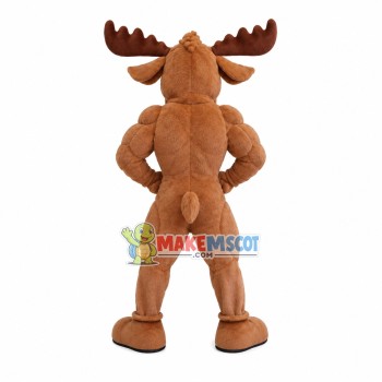 Imposing Muscular Moose Mascot Costume