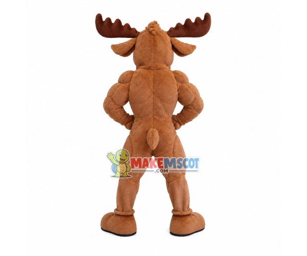 Imposing Muscular Moose Mascot Costume Imposing Muscular Moose Mascot Costume