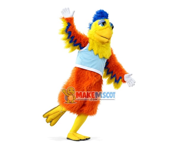 Cheering Hairy Falcon Mascot Costume Cheering Hairy Falcon Mascot Costume
