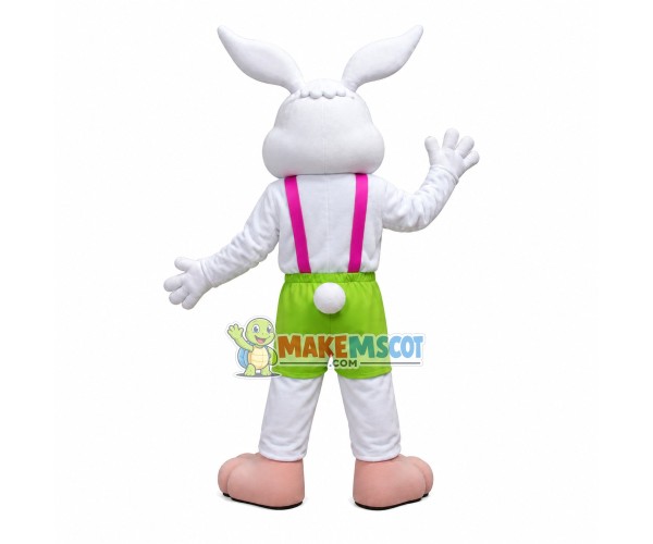 Smart Rabbit With Green Shorts Mascot Costume Smart Rabbit With Green Shorts Mascot Costume