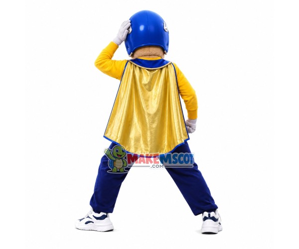 Opening Bear Wearing Helmet Mascot Costume Opening Bear Wearing Helmet Mascot Costume